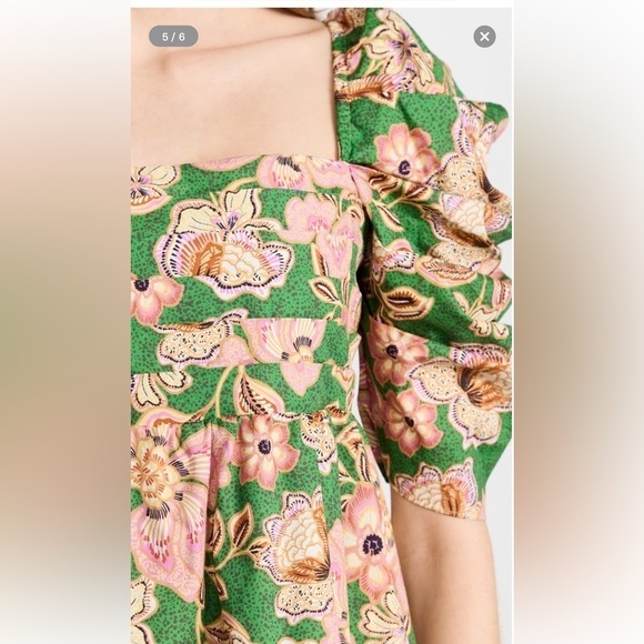 NWOT MISA Kate Dress Kelly Blossoms Cotton Puff Sleeve / Medium - Picture 4 of 13